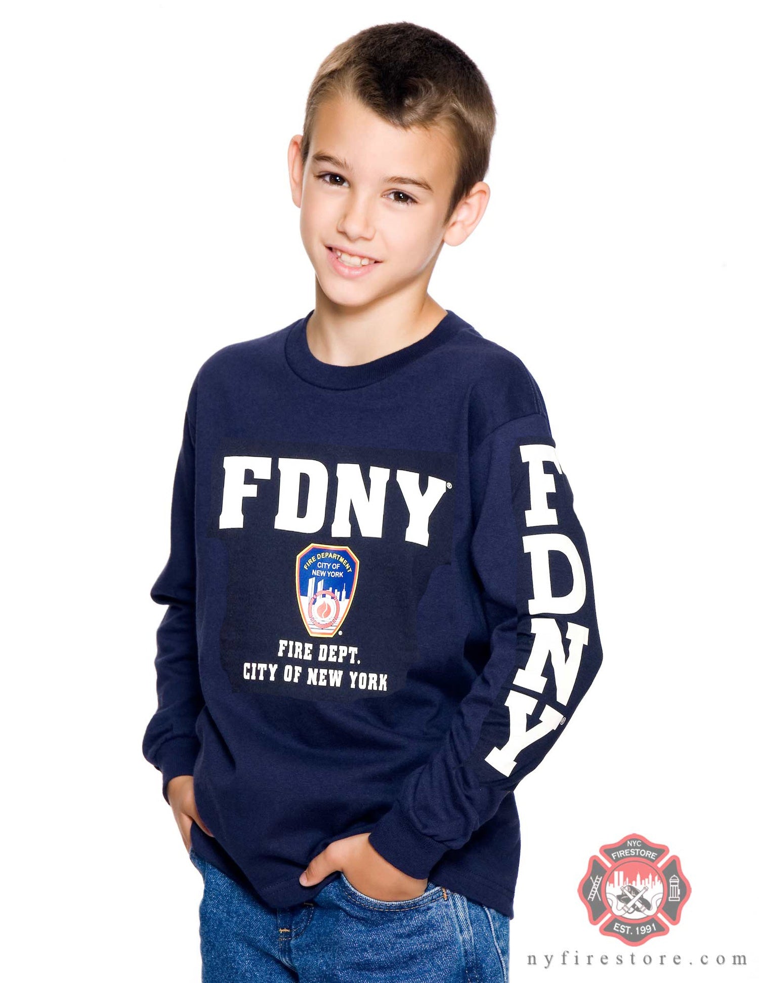 FDNY Junior Kids Baseball Hat Fire Department of New York Red One Size