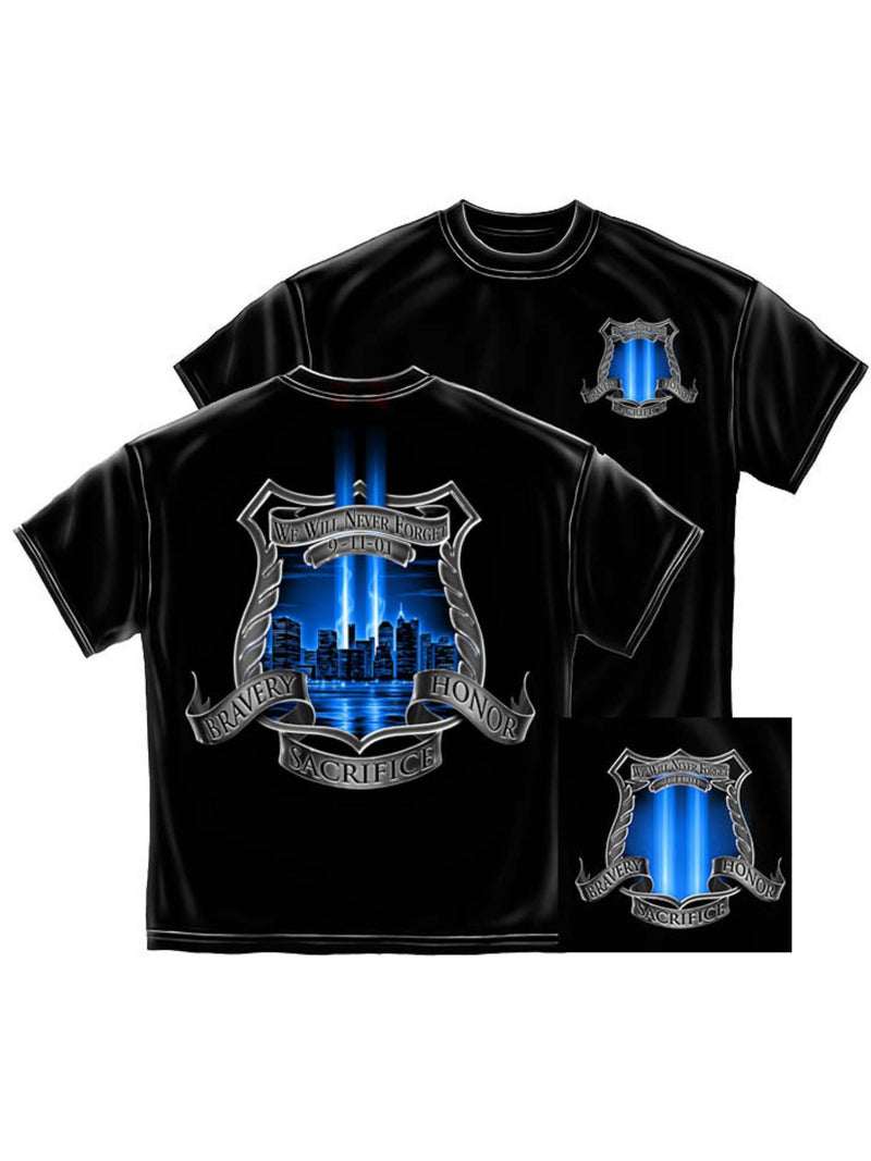 Bravery Honor Sacrifice Police Blue Sky Tee