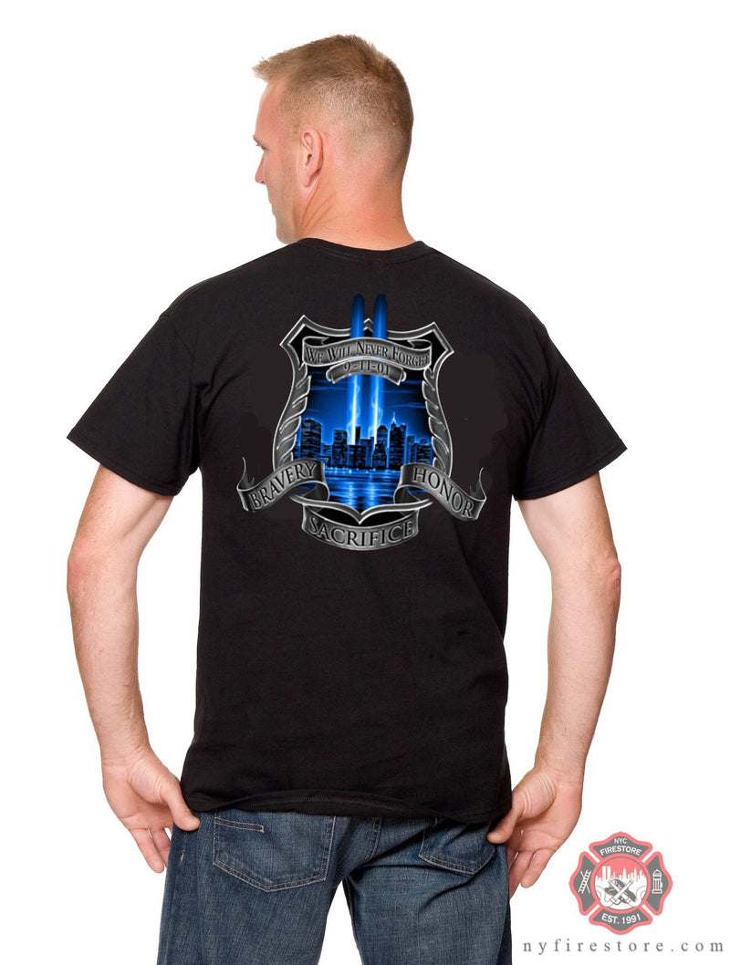 Bravery Honor Sacrifice Police Blue Sky Tee