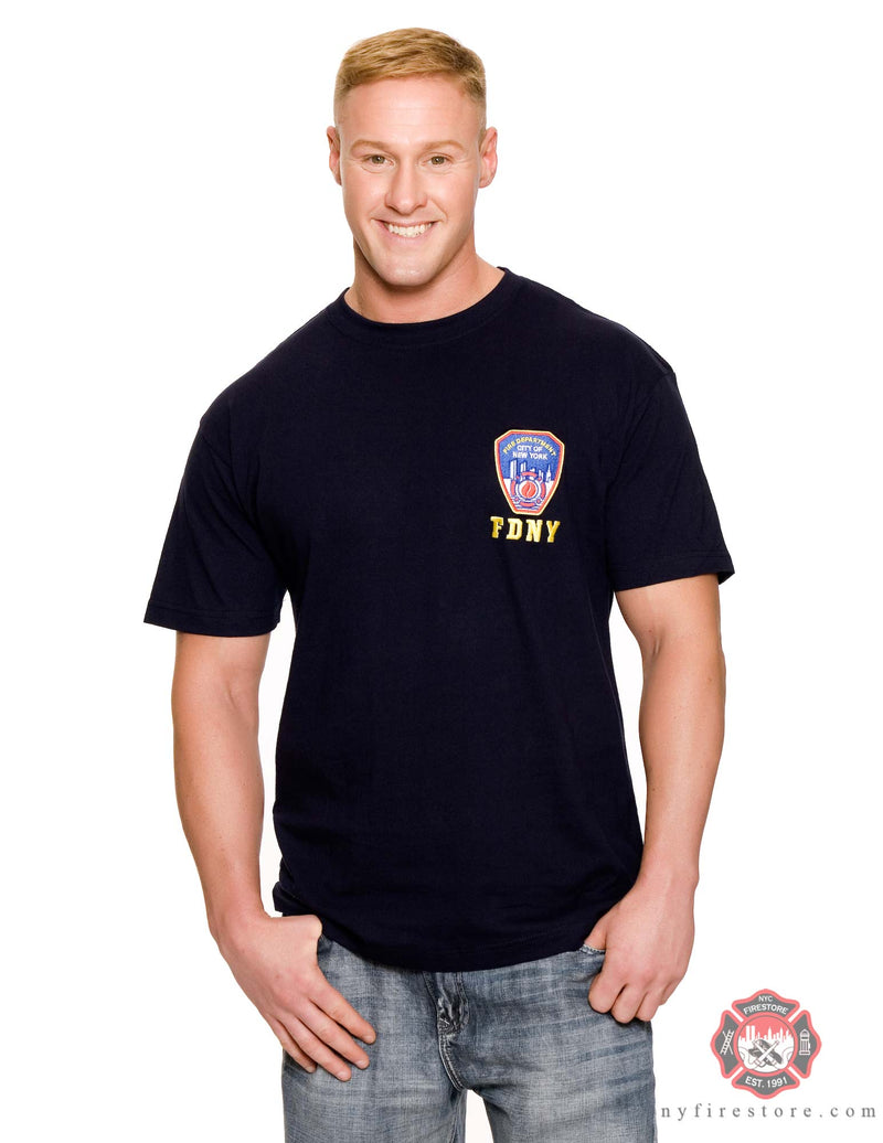 Fdny Embroidered Patch Navy Tee