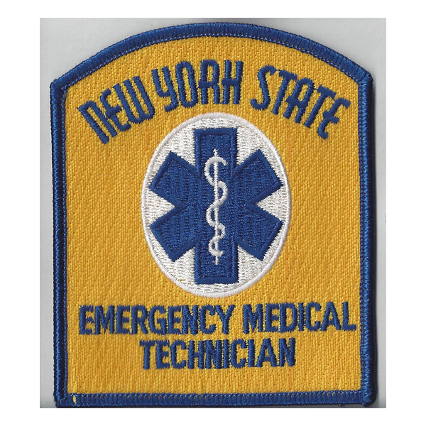 New York State EMT Tombstone Patch Yellow