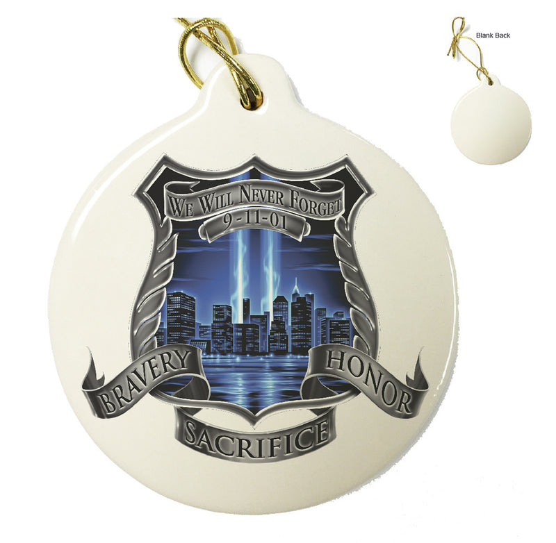 Police Blue Sky Memorial Ornament